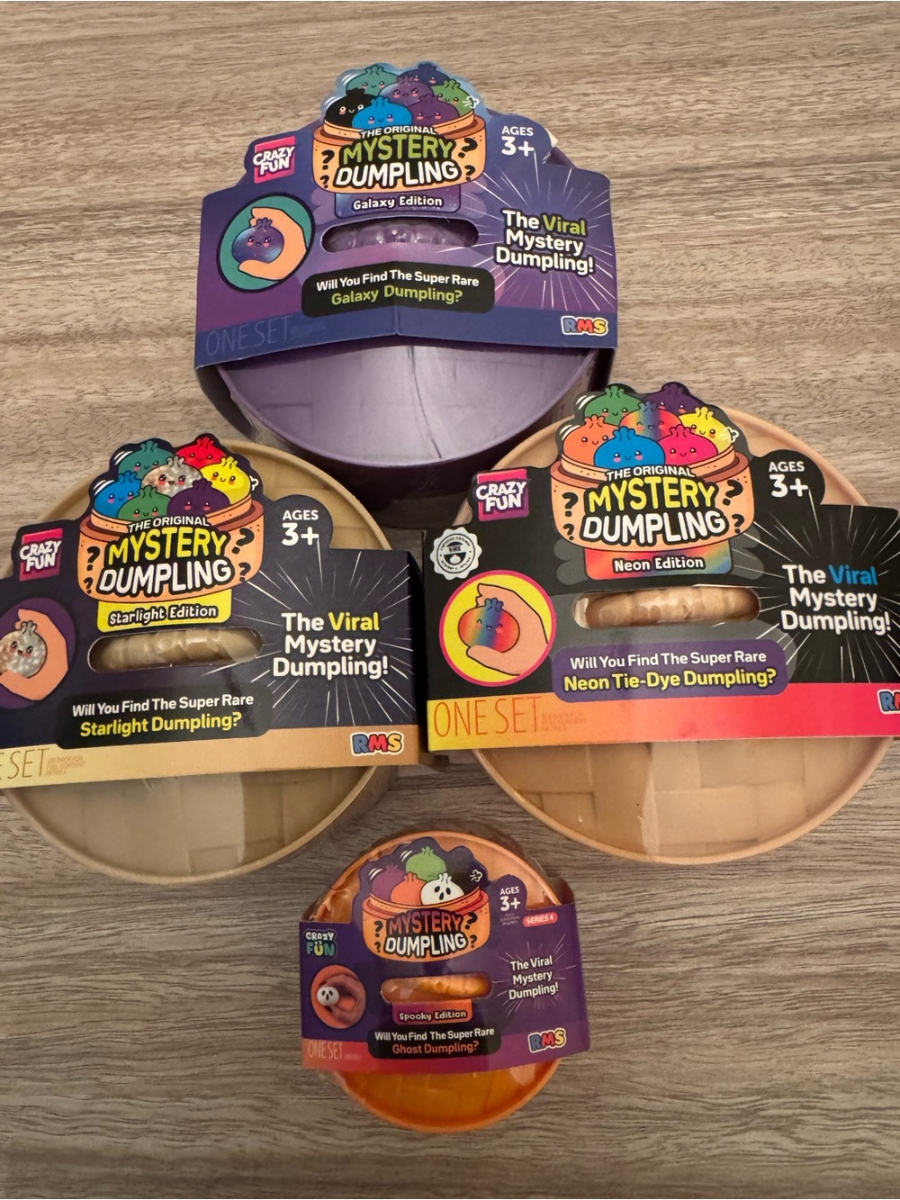 Mystery Dumpling Neon,Starlight, Galaxy Edition & mini spooky. Set of 4. NEW